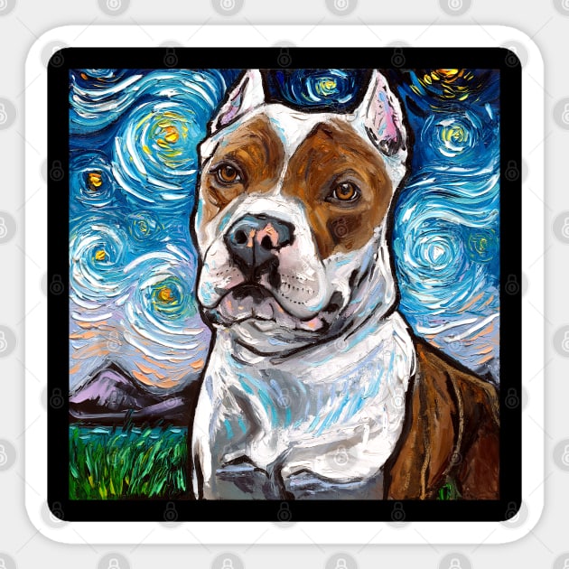 Pitbull Night 2 Sticker by sagittariusgallery